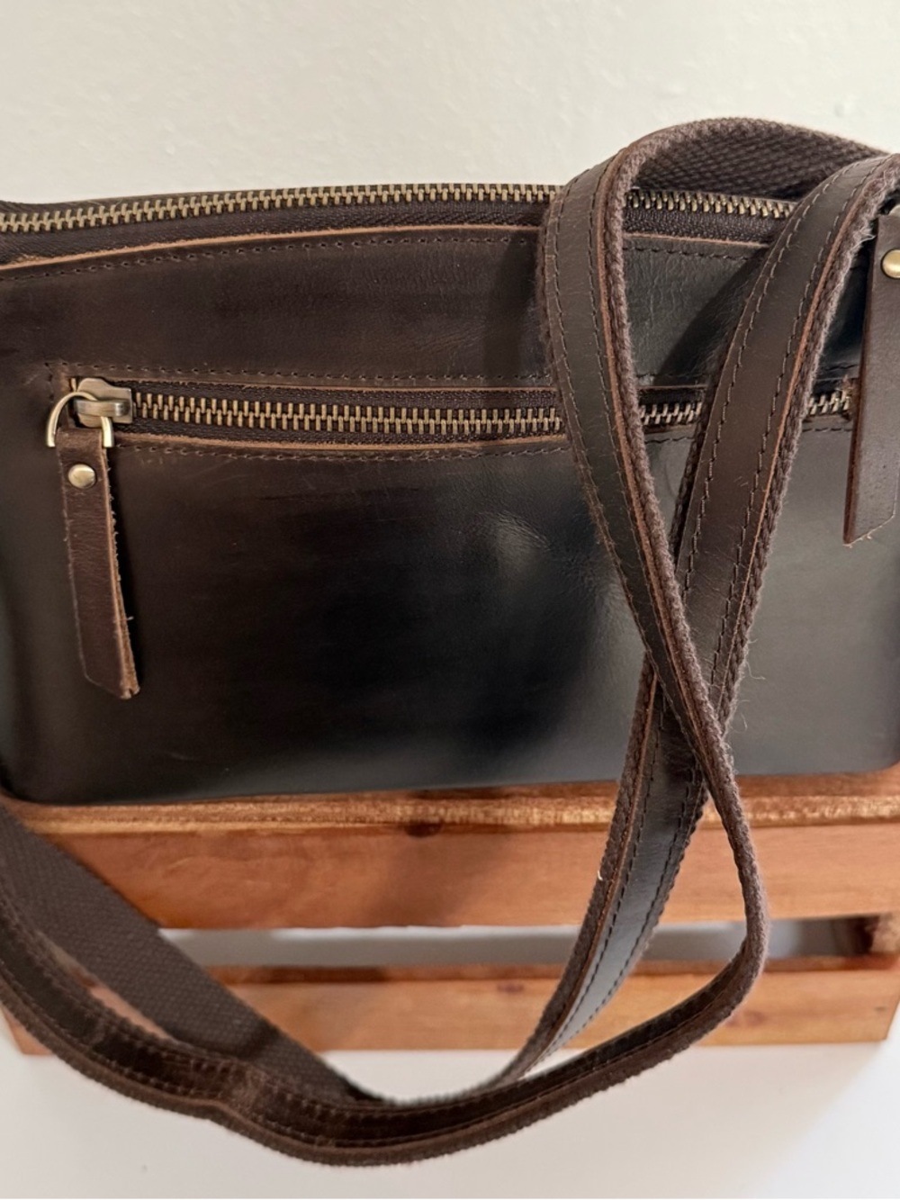 S-Zone Women's Genuine Leather Shoulder Hobo Bag Crossbody Handbag Brown
